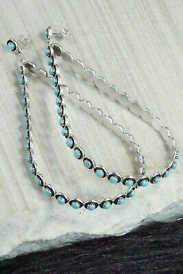 Turquoise and Sterling Silver Earrings - Florenda Lonasee