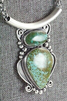 Turquoise & Sterling Silver Necklace - Raymond Delgarito