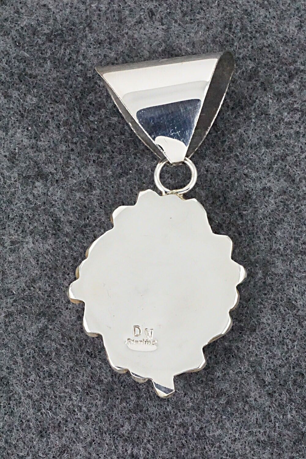 White Buffalo & Sterling Silver Pendant - Donavan Nez