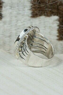 Navajo Turquoise & Sterling Silver Ring - Jeanette Saunders - Size 12.5