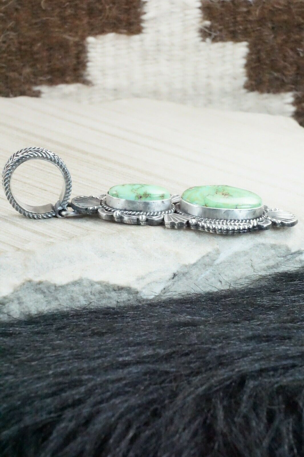 Turquoise & Sterling Silver Pendant - Michael Calladitto