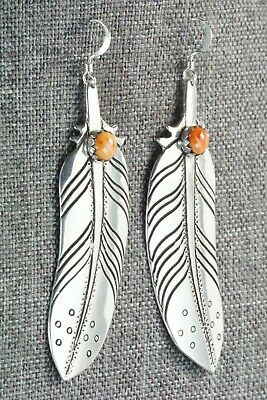 Spiny Oyster & Sterling Silver Earrings - Rosita Singer