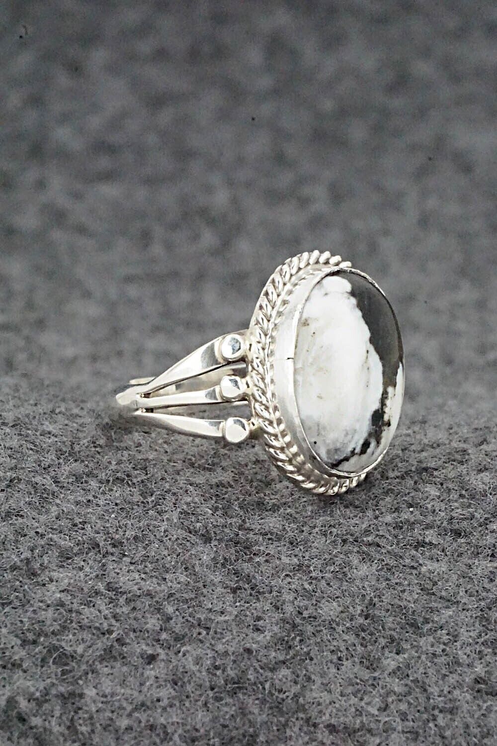 White Buffalo & Sterling Silver Ring - Grace Kenneth - Size 7