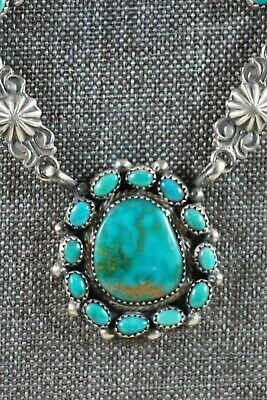 Turquoise & Sterling Silver Necklace - Annie Spencer - Navajo
