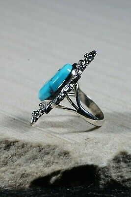 Navajo Turquoise and Sterling Silver Ring - Daniel Benally - Size 7 - High Lonesome Trading