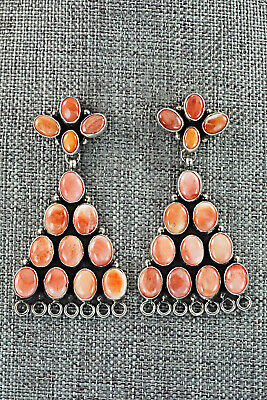 Spiny Oyster & Sterling Silver Earrings - Renelle Perry