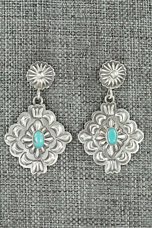 Turquoise & Sterling Silver Earrings - Terry Charlie