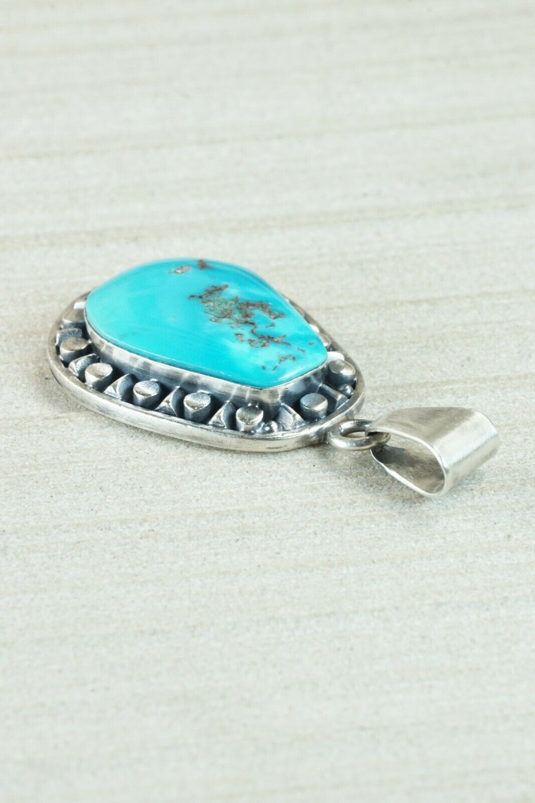 Navajo Turquoise and Sterling Silver Pendant - Sharon McCarthy