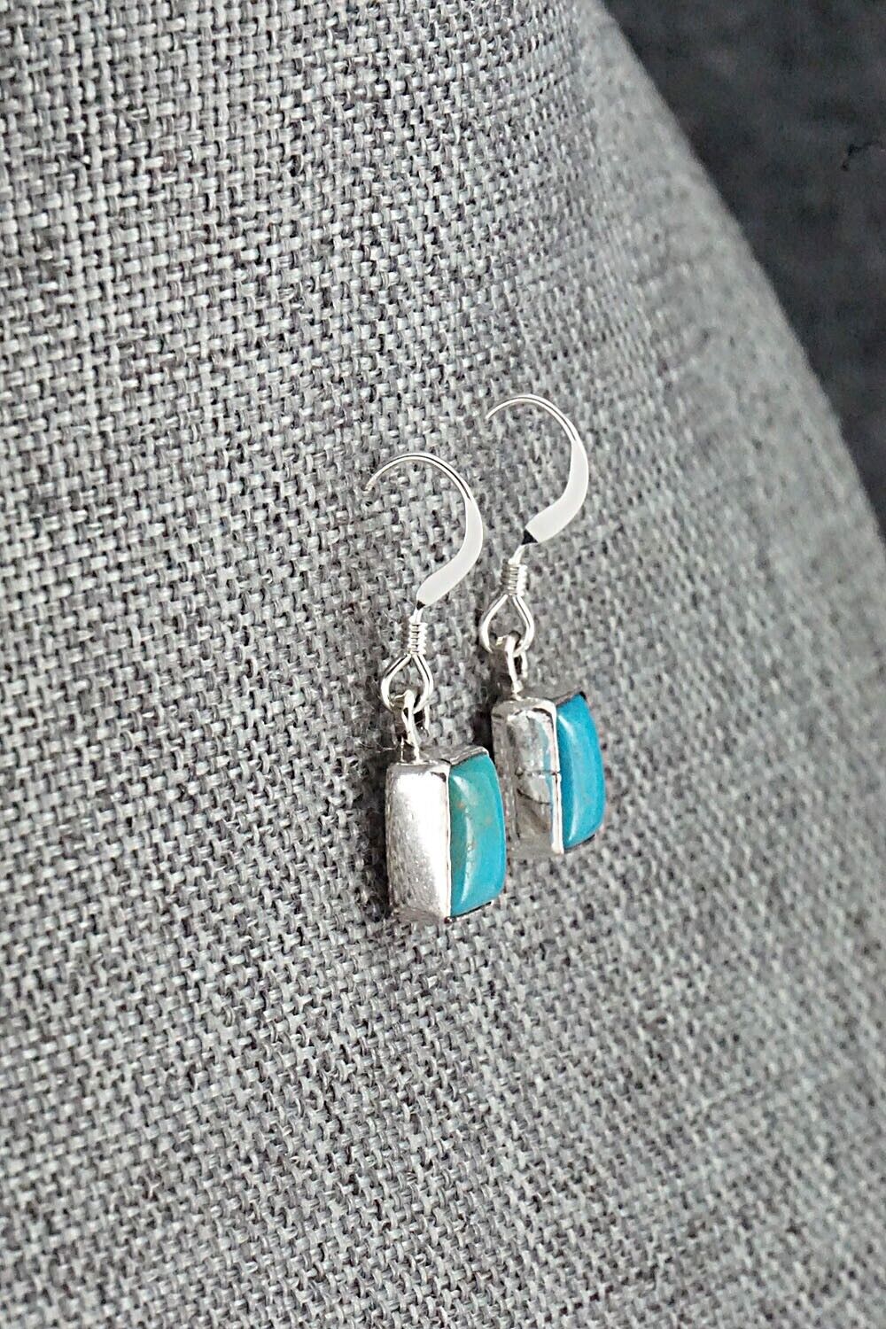 Turquoise & Sterling Silver Earrings - Lee Shorty