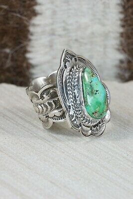 Turquoise and Sterling Silver Ring - Leonard Maloney - Size 8.75