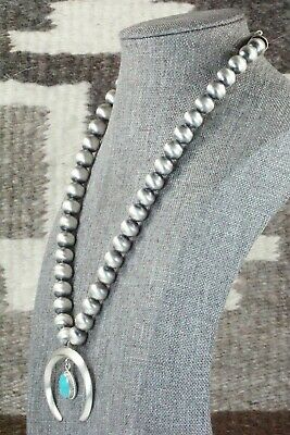 Turquoise & Sterling Silver Navajo Pearl Necklace - Jan Mariano