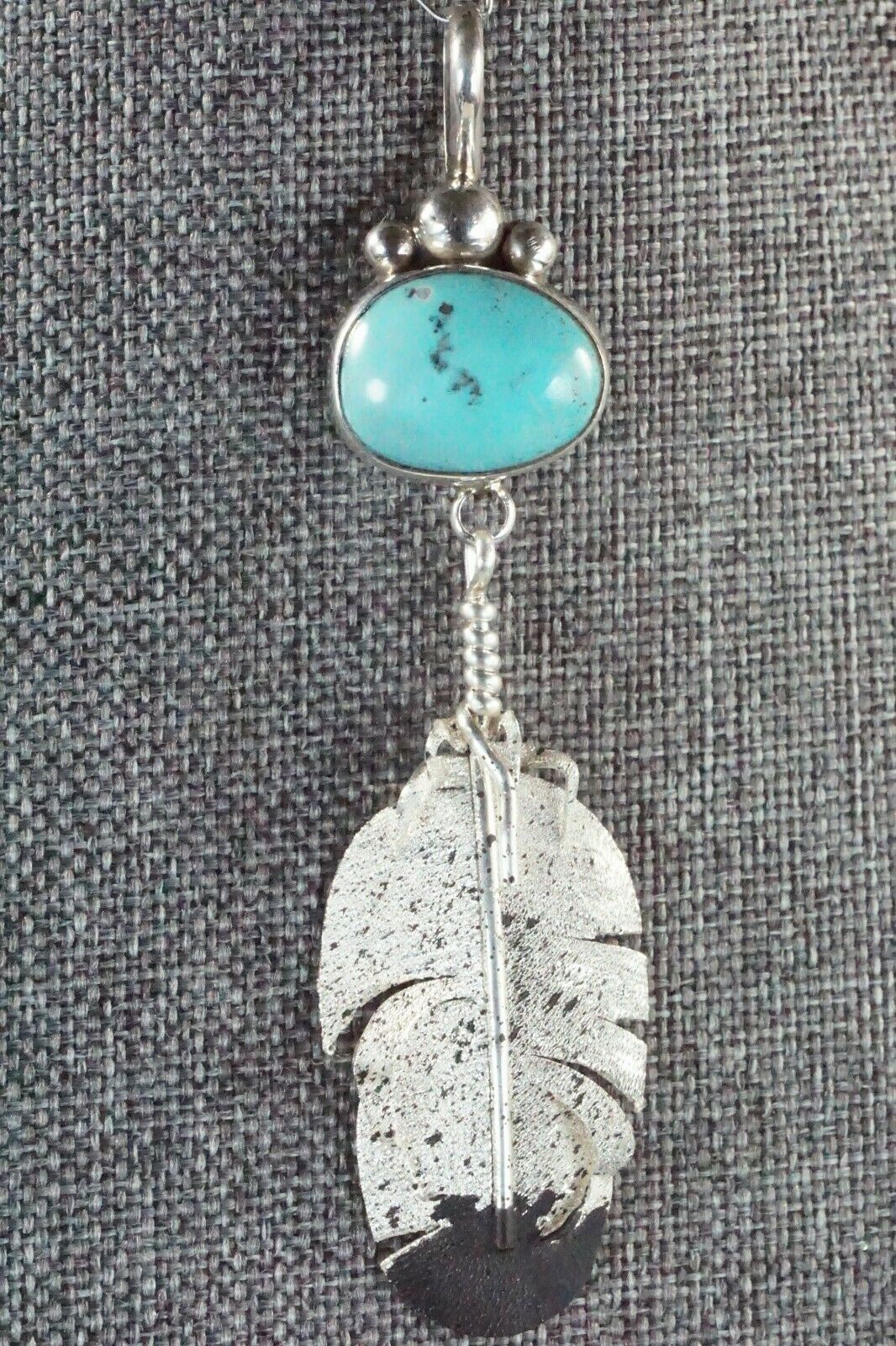 Navajo Turquoise & Sterling Silver Pendant - Ernest Rangel