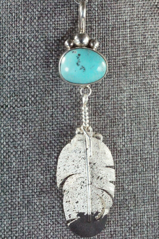 Navajo Turquoise & Sterling Silver Pendant - Ernest Rangel