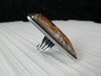 Calvin Martinez Ring - Navajo - Size 8.5 - Sterling Silver - High Lonesome Trading
