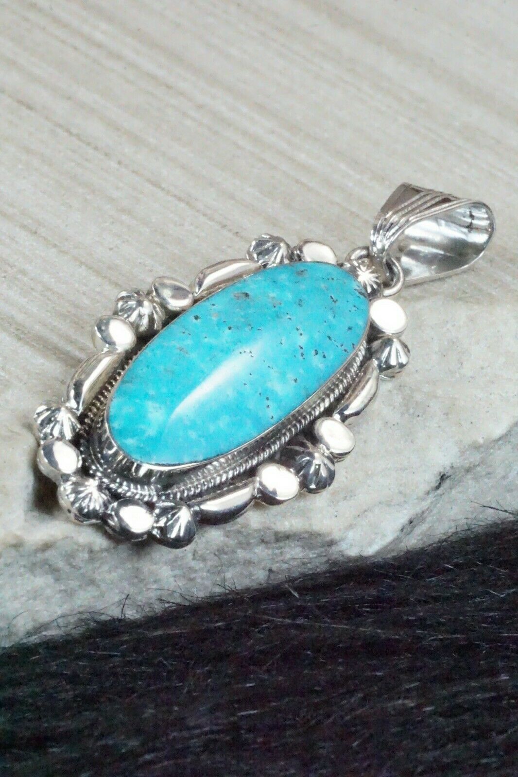 Turquoise & Sterling Silver Pendant - Jimson Belin