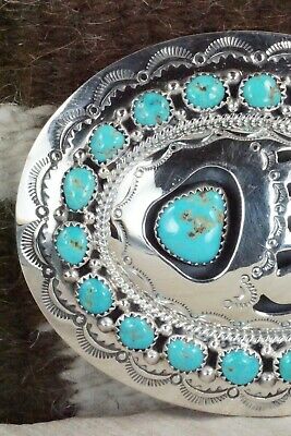 Turquoise & Sterling Silver Belt Buckle - Wilbert Muskett Sr.