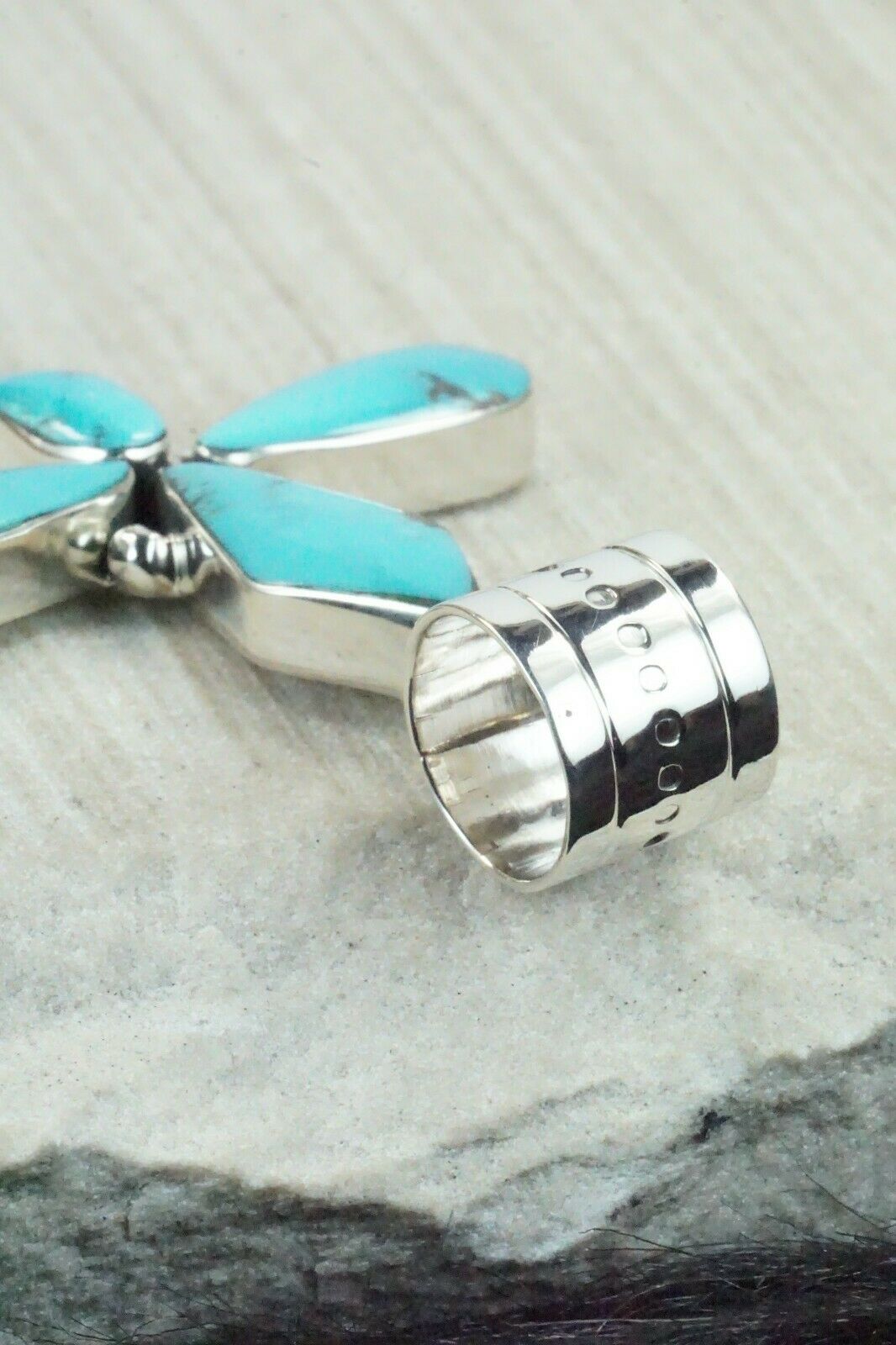 Turquoise and Sterling Silver Pendant - Jimson Belin - High Lonesome Trading