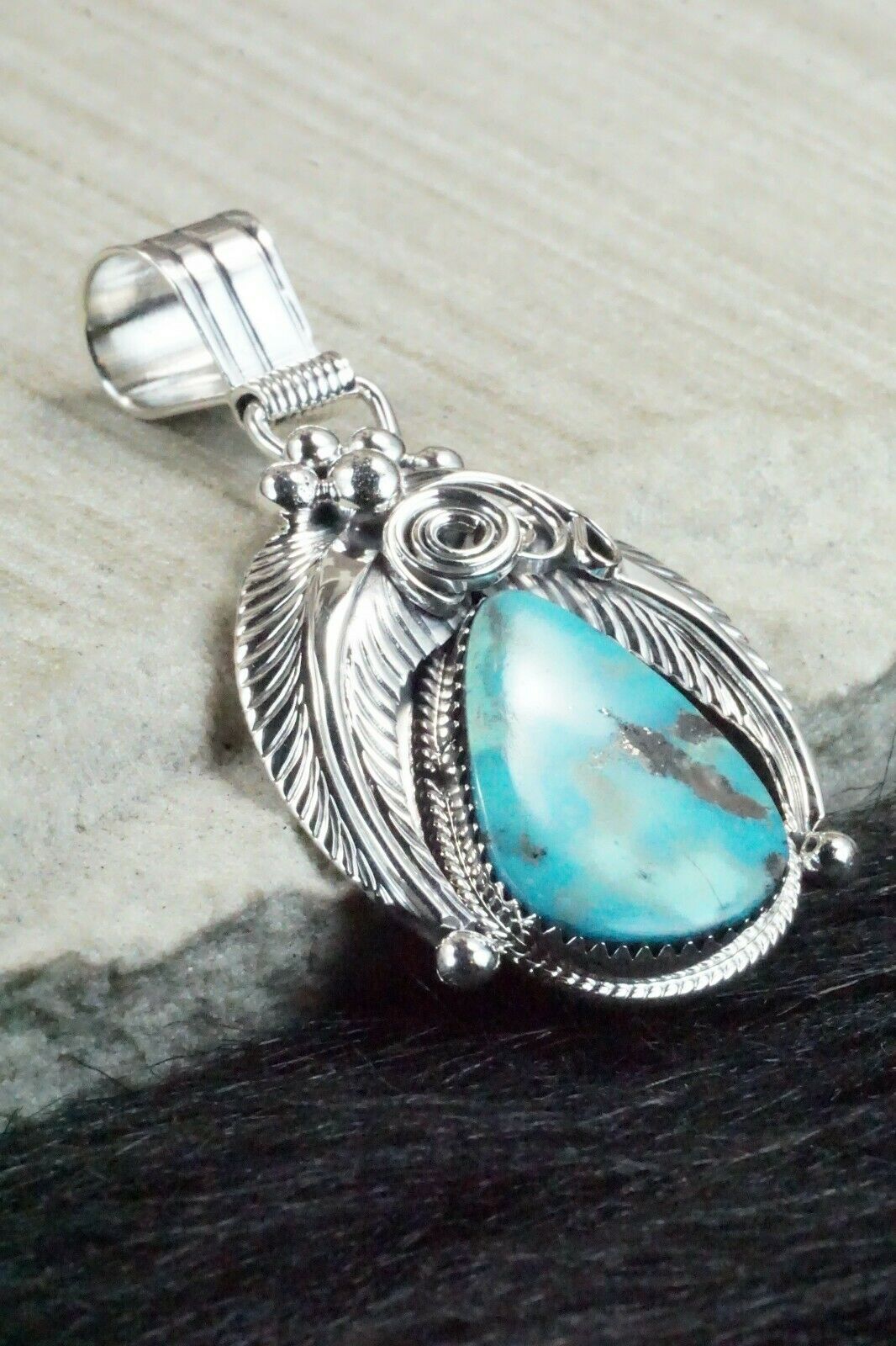 Turquoise & Sterling Silver Pendant - Davey Morgan