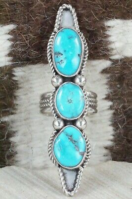Turquoise & Sterling Silver Ring - Cris Nez - Size 8.5