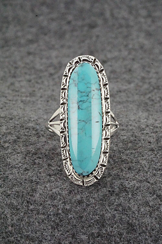 Turquoise & Sterling Silver Ring - Mike Smith - Size 9