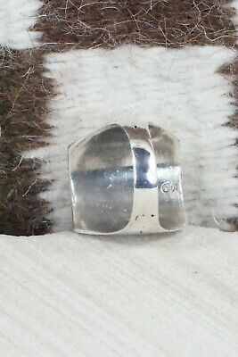 Turquoise, Coral and Sterling Silver Ring - Wilbur Myers - Size 9