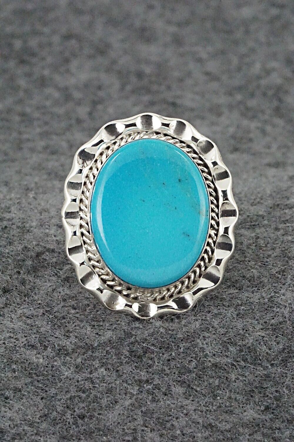 Turquoise & Sterling Silver Ring - Samuel Yellowhair - Size 6