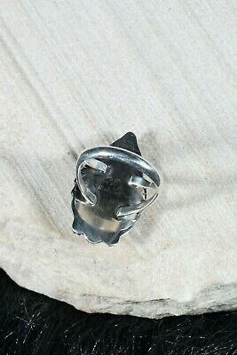 Navajo Turquoise and Sterling Silver Ring - Genevieve Francisco - Size 7.75 - High Lonesome Trading