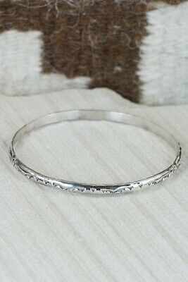 Navajo Sterling Silver Bangle Cuff - Elaine Tahe