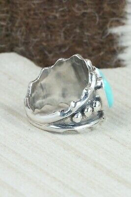 Turquoise & Sterling Silver Ring - Andrew Vandever - Size 8.75