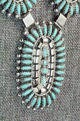 Turquoise & Sterling Silver Necklace and Earrings - Nathaniel Nez