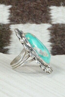 Turquoise and Sterling Silver Ring - Leslie Nez - Size 9