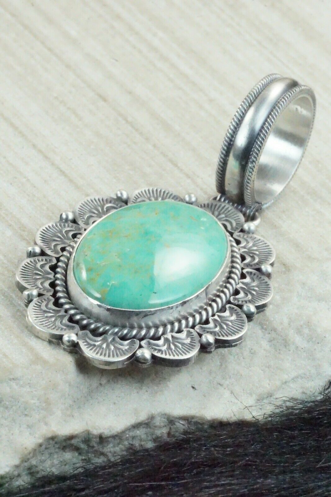 Turquoise and Sterling Silver Pendant - Michael Calladitto