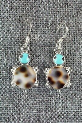 Turquoise, Shell & Sterling Silver Earrings - Kathryn Qualo