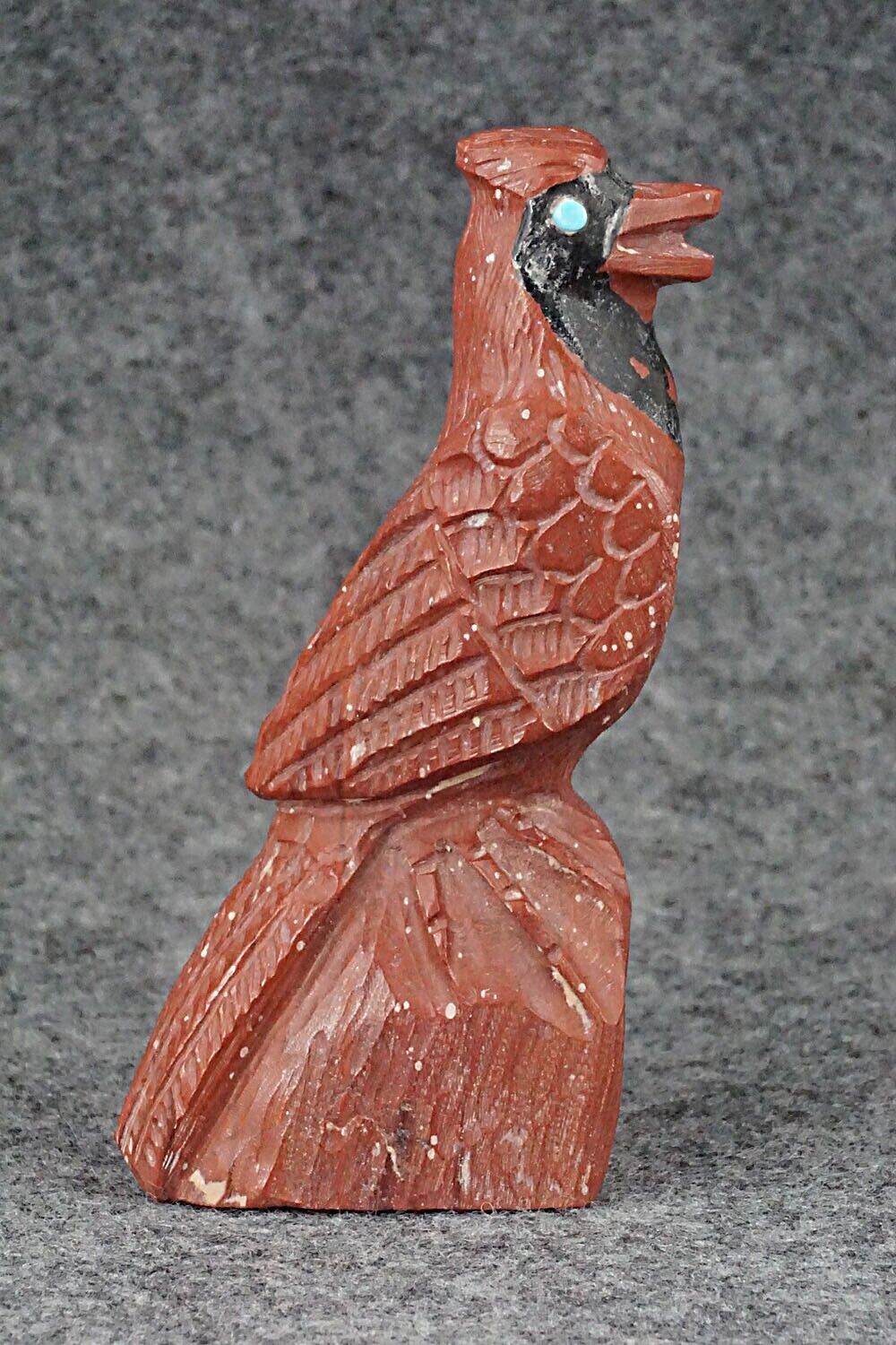 Cardinal Bird Zuni Fetish Carving - Derrick Kaamasee