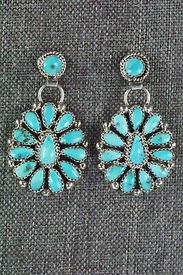 Turquoise & Sterling Silver Earrings - Eunise Wilson