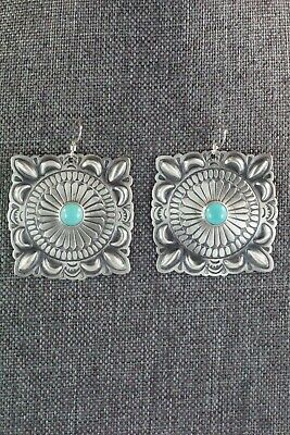 Navajo Turquoise & Sterling Silver Earrings - Harold Joe