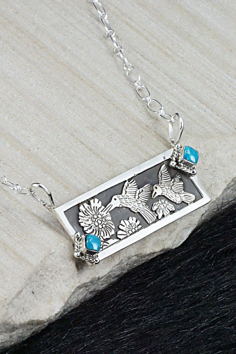 Turquoise & Sterling Silver Necklace - Jeremy Delgarito