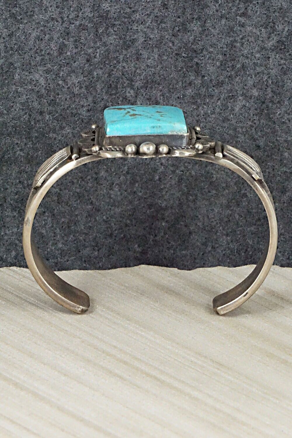 Turquoise & Sterling Silver Bracelet - Ronald Tom
