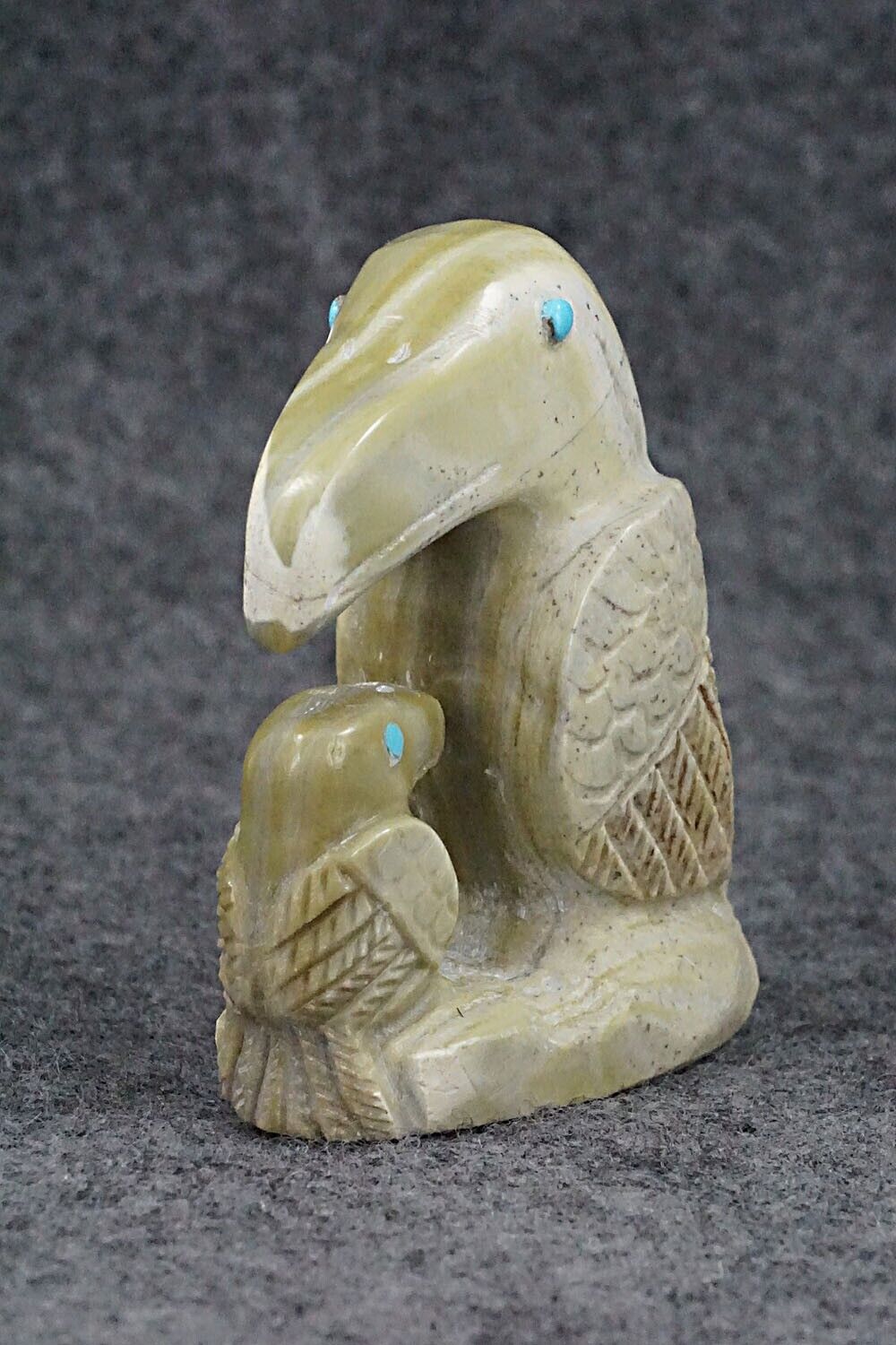 Toucans Zuni Fetish Carving - Colton Kaamasee