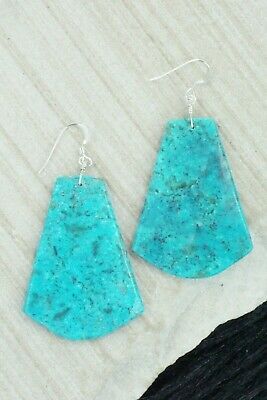 Turquoise & Sterling Silver Earrings - Lupe Lovato
