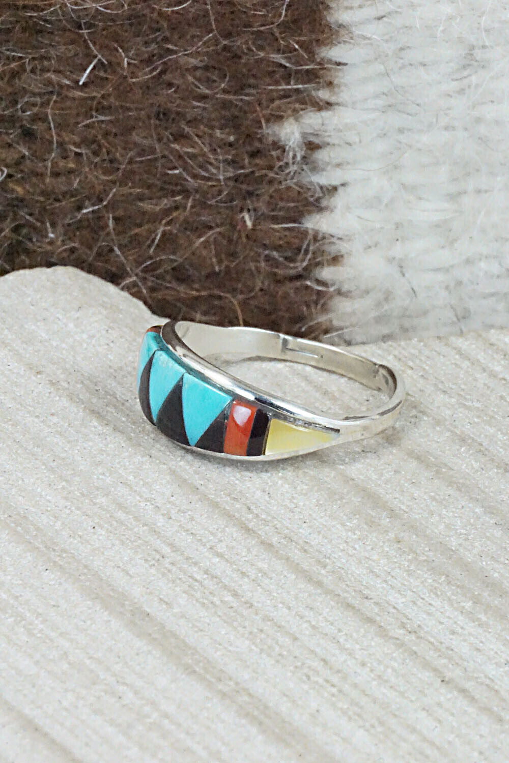 Multi Stone & Sterling Silver Ring - Cena Hernandez - Size 7.5
