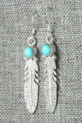 Turquoise & Sterling Silver Earrings - Lee Shorty
