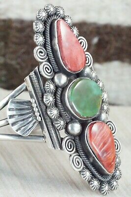 Royston Turquoise, Spiny Oyster & Sterling Silver Bracelet - Jess Martinez