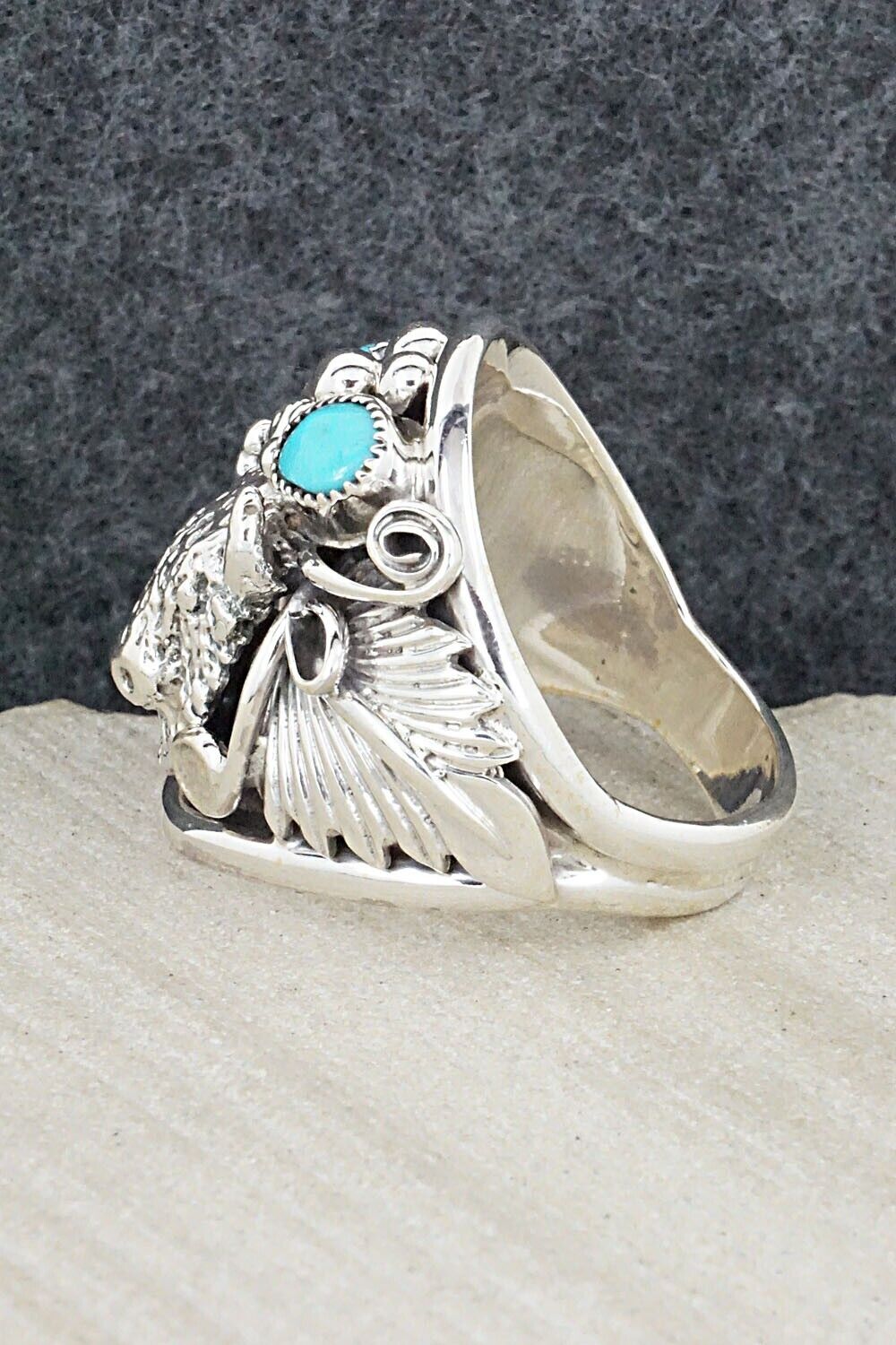 Turquoise & Sterling Silver Ring - Jeannette Saunders - Size 11