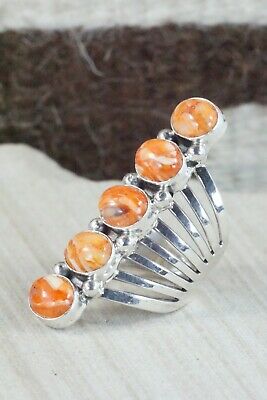 Spiny Oyster & Sterling Silver Ring - Thomas Yazzie - Size 8.5