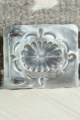 Turquoise, Coral & Sterling Silver Belt Buckle - Wallace Yazzie Jr - High Lonesome Trading