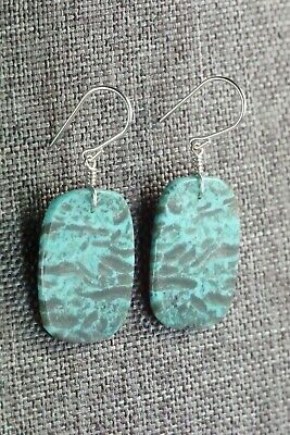 Turquoise & Sterling Silver Earrings - Lester Abeyta - Santo Domingo