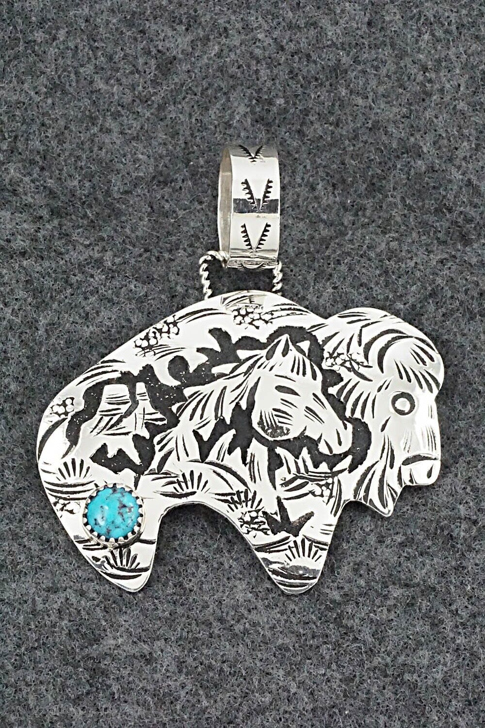 Turquoise & Sterling Silver Pendant - Richard Singer