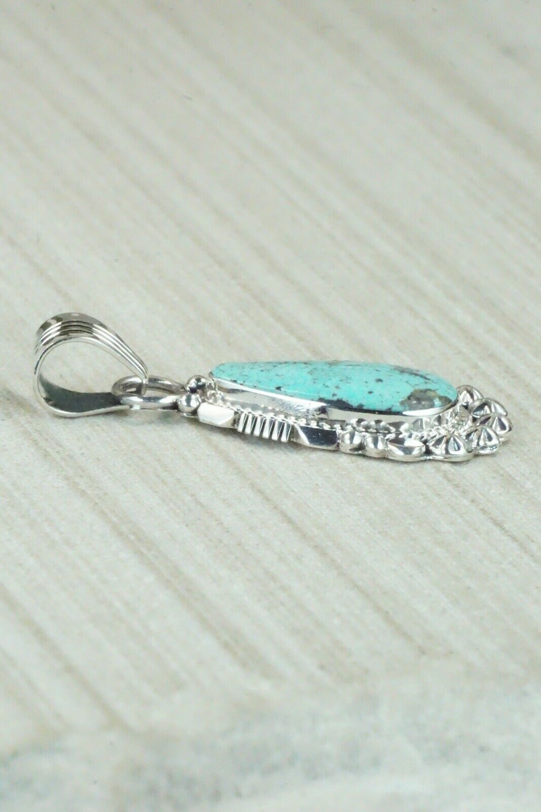 Turquoise and Sterling Silver Pendant - Bobby Platero - High Lonesome Trading