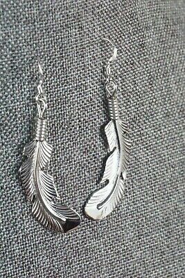 Navajo Sterling Silver Feather Earrings - Louise Joe
